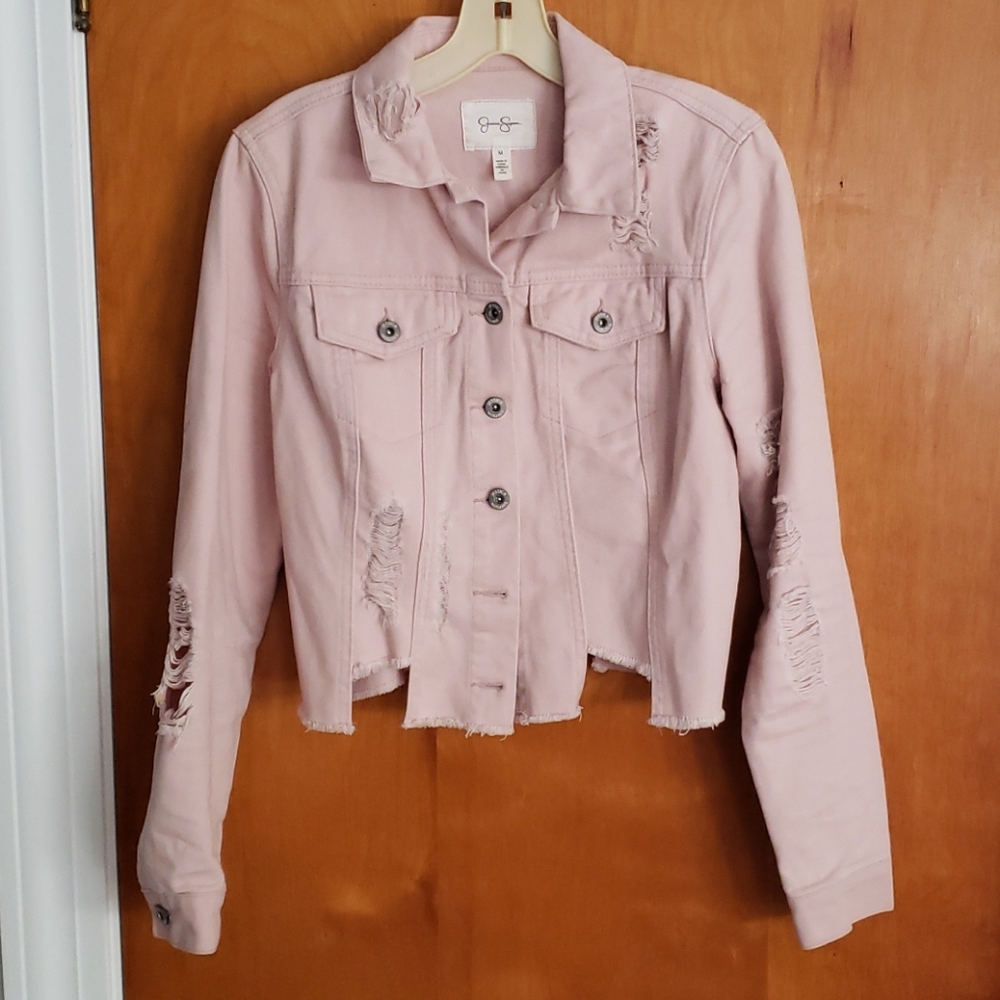 Distressed denim jacket